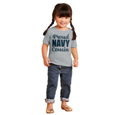 Proud Navy Cousin Infant Toddler T Shirt-Direct To Garment Print-Brisco Baby