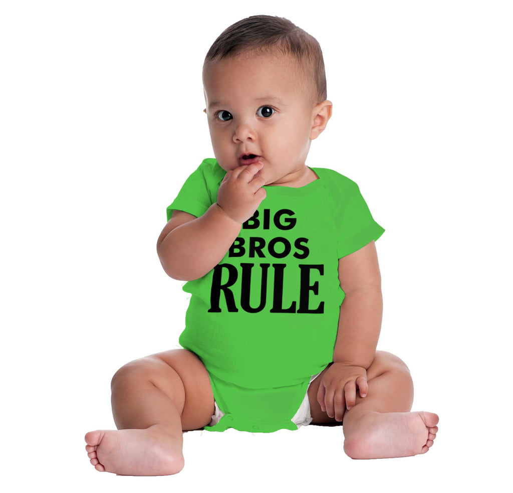 Big Bros Rule Romper Bodysuit-Direct To Garment Print-Brisco Baby