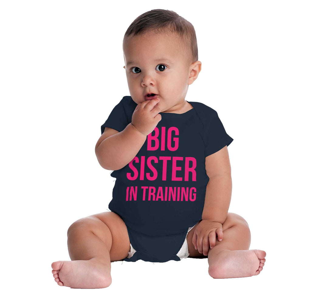 Big Sister In Training Romper Bodysuit-Direct To Garment Print-Brisco Baby