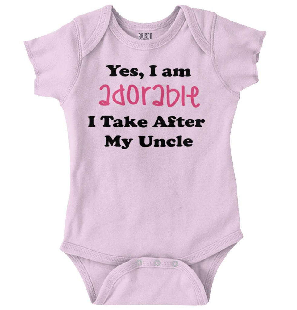 Adorable After Uncle Romper Bodysuit-Direct To Garment Print-Brisco Baby