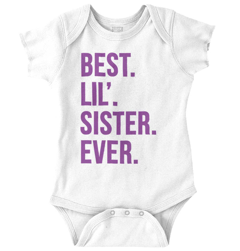 Best Lil Sister Ever Romper Bodysuit-Direct To Garment Print-Brisco Baby