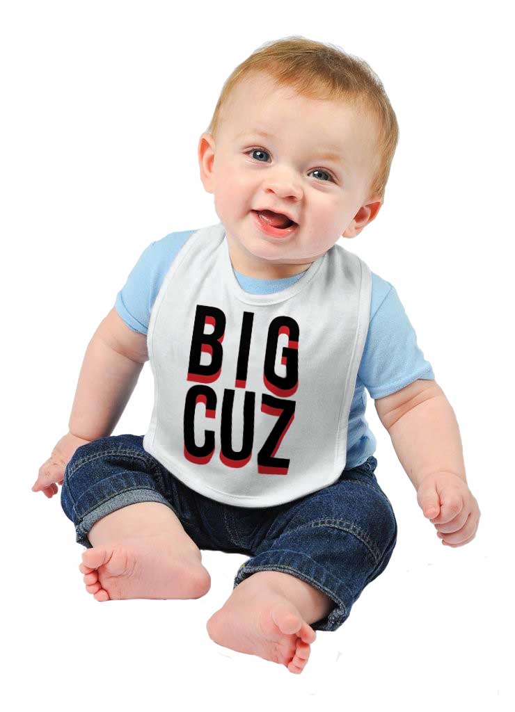 Big Cuz Infant Baby Bib-Direct To Garment Print-Brisco Baby