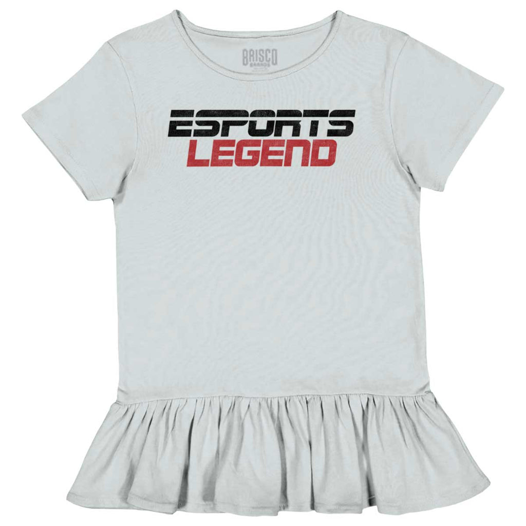 Sports Legend Professional Gamer Toddler Ruffle Bottom Tee-Direct To Garment Print-Brisco Baby