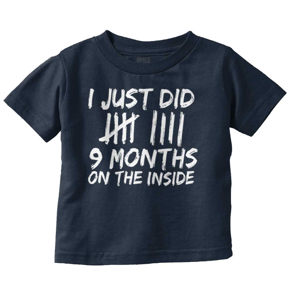 9 Months Inside Infant Toddler T Shirt-Direct To Garment Print-Brisco Baby