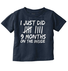 9 Months Inside Infant Toddler T Shirt-Direct To Garment Print-Brisco Baby