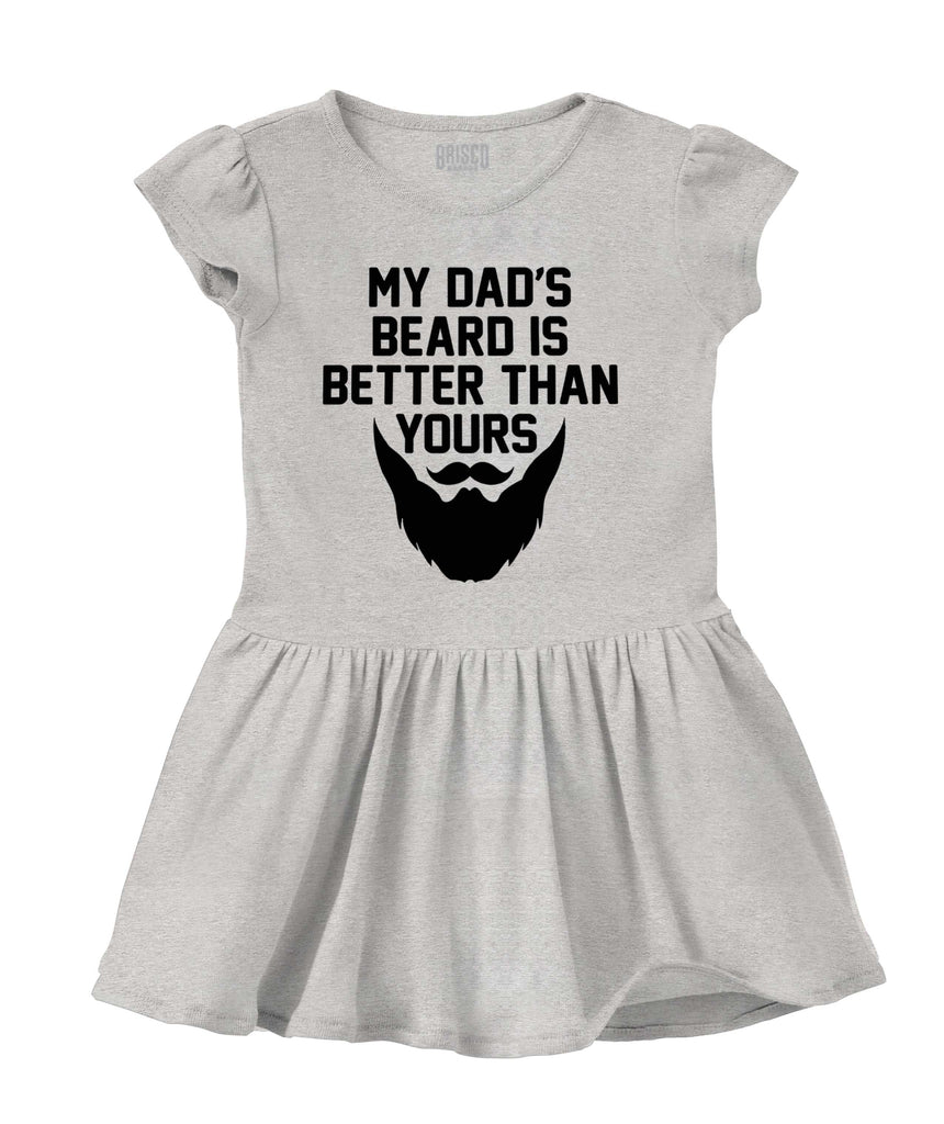 Dad's Beard Solid Baby Infant Dress-Direct To Garment Print-Brisco Baby