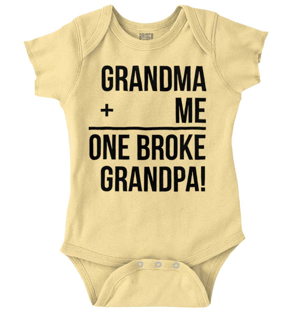 One Broke Grandpa Romper Bodysuit-Direct To Garment Print-Brisco Baby