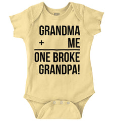 One Broke Grandpa Romper Bodysuit-Direct To Garment Print-Brisco Baby