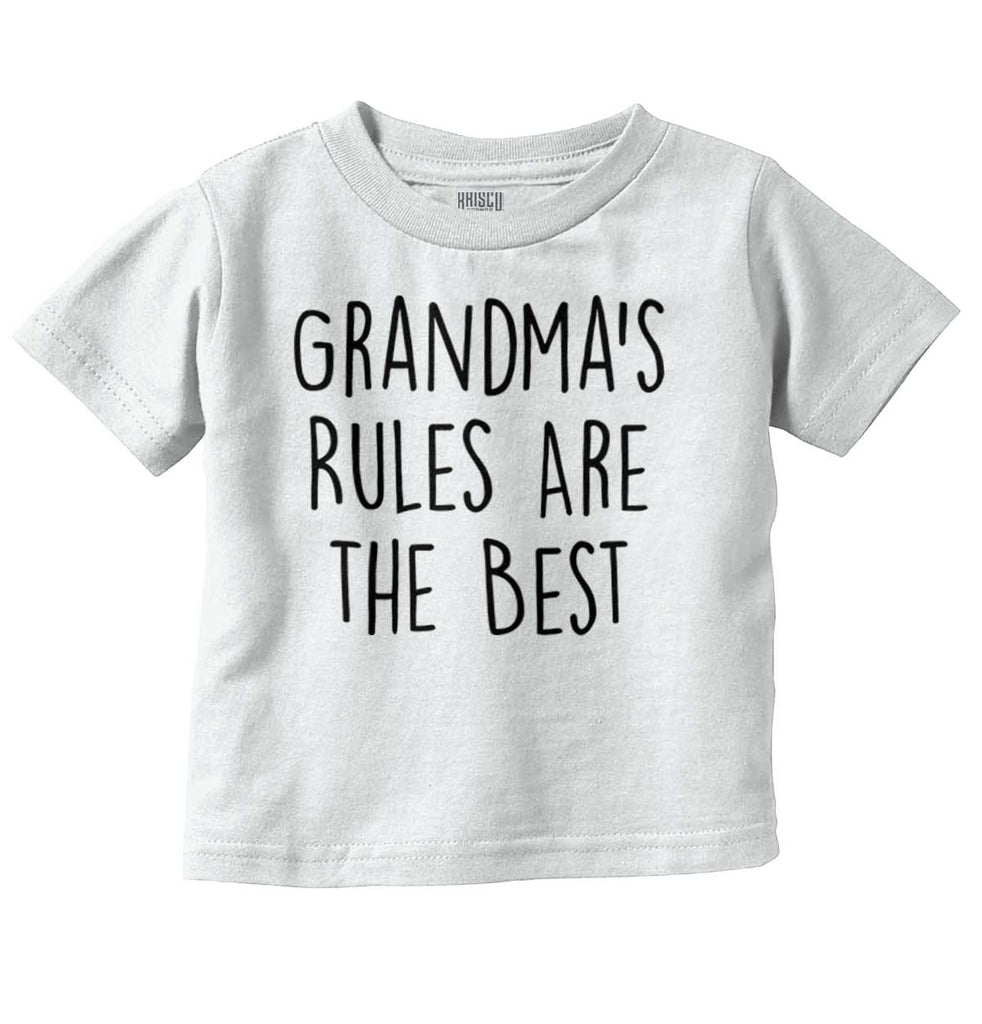 Grandma's Rules Are The Best Infant Toddler T Shirt-Direct To Garment Print-Brisco Baby