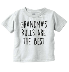 Grandma's Rules Are The Best Infant Toddler T Shirt-Direct To Garment Print-Brisco Baby