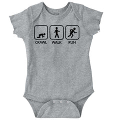 Crawl Walk Run Romper Bodysuit-Direct To Garment Print-Brisco Baby