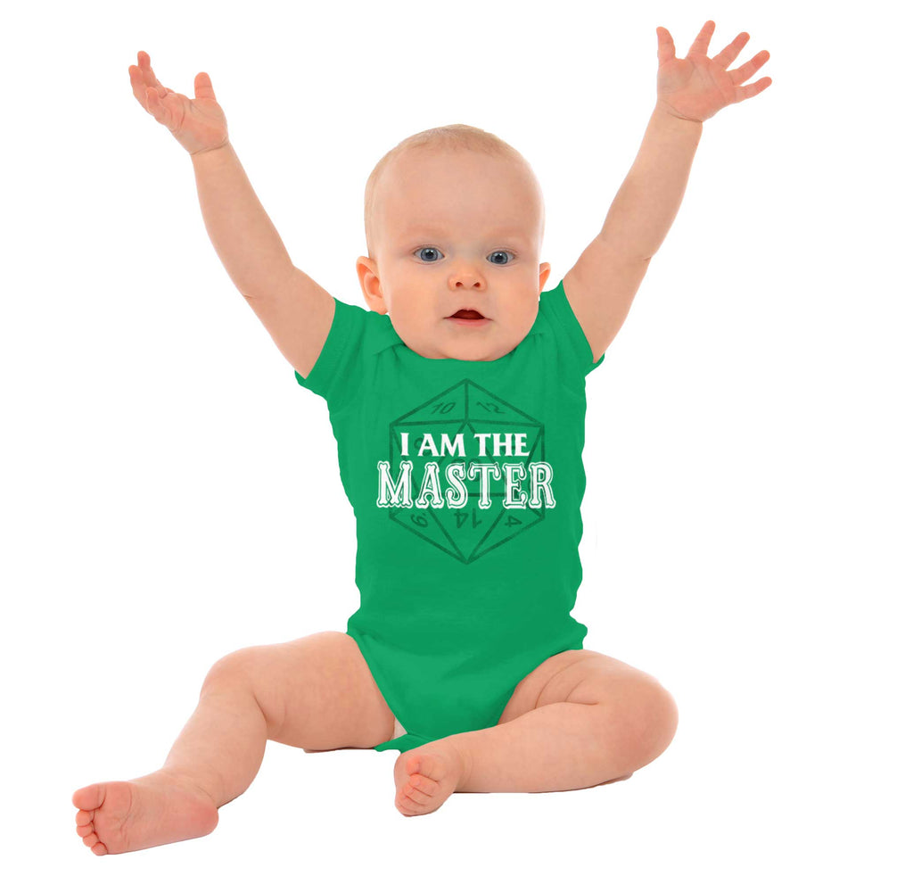 I Am The Master Dungeons Gamer Romper Bodysuit-Direct To Garment Print-Brisco Baby
