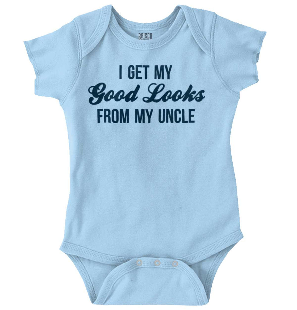 Good Looks From Uncle Romper Bodysuit-Direct To Garment Print-Brisco Baby