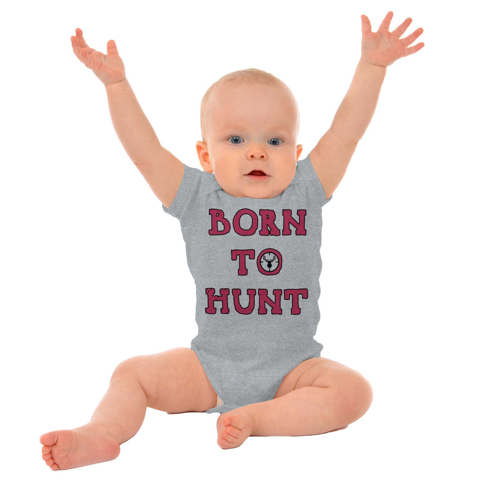 Cute Born To Hunt Deer Romper Bodysuit-Direct To Garment Print-Brisco Baby