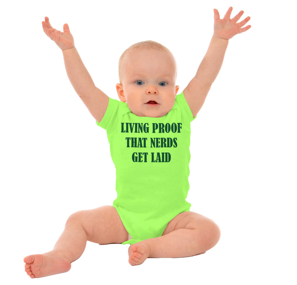 Nerds Get Laid Romper Bodysuit-Direct To Garment Print-Brisco Baby