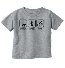 Crawl Walk Bike Infant Toddler T Shirt-Direct To Garment Print-Brisco Baby
