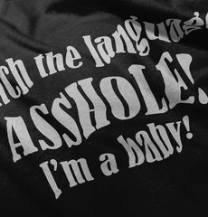 Watch The Language Infant Baby Bib-Direct To Garment Print-Brisco Baby