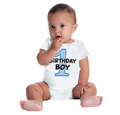 Birthday Boy Romper Bodysuit-Direct To Garment Print-Brisco Baby