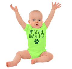 Sister has 4 legs Romper Bodysuit-Direct To Garment Print-Brisco Baby