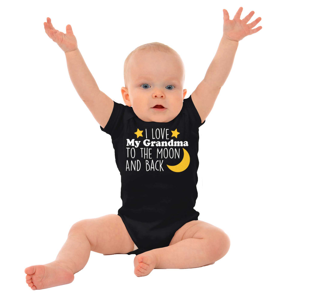 Grandma To Moon And Back Romper Bodysuit-Direct To Garment Print-Brisco Baby