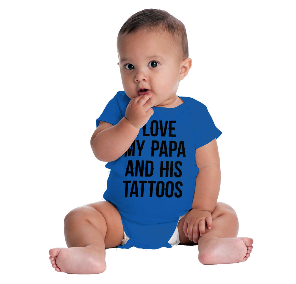 I Love Papa And Tattoos Romper Bodysuit-Direct To Garment Print-Brisco Baby