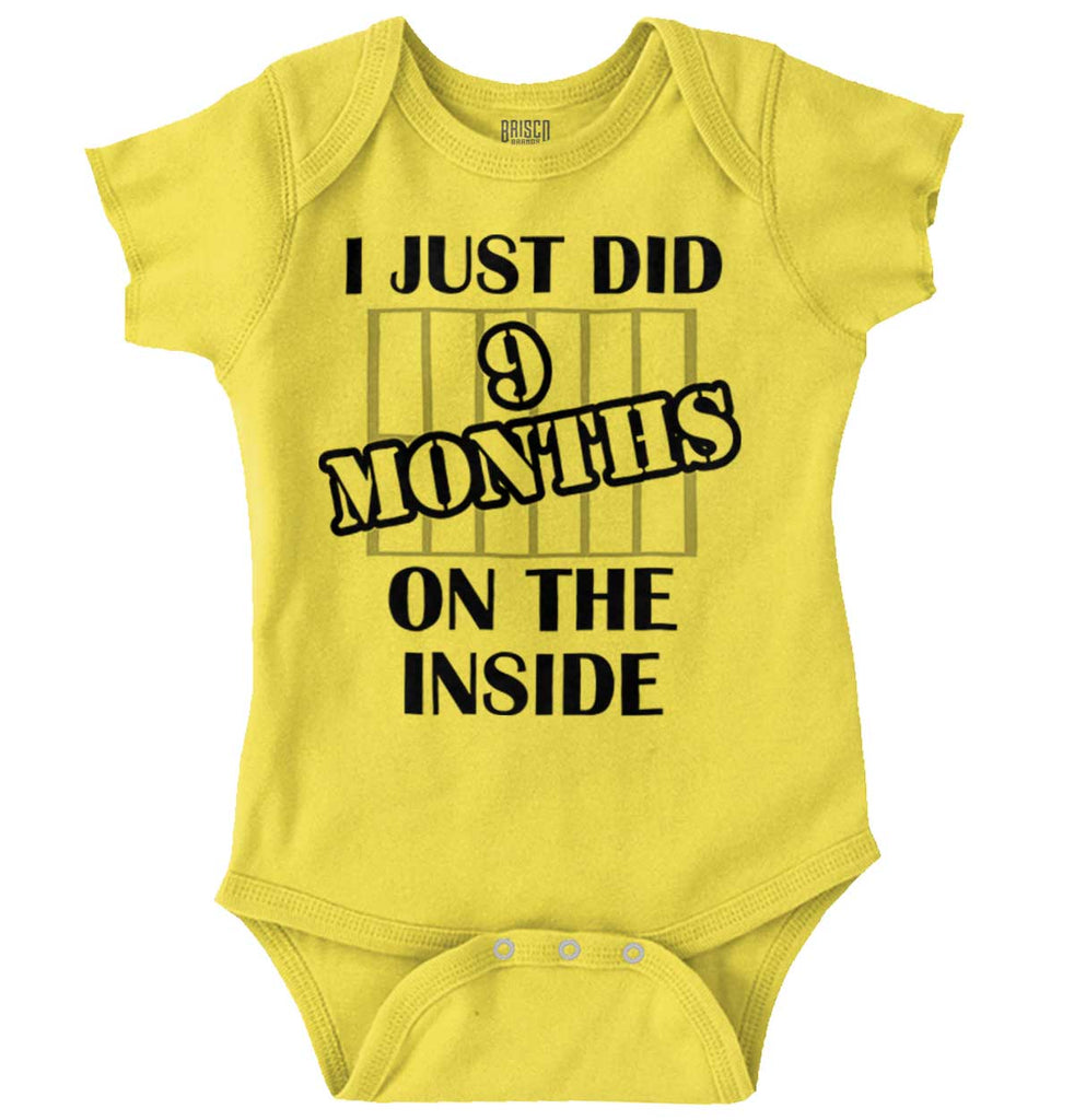 9 Months On The Inside Romper Bodysuit-Direct To Garment Print-Brisco Baby
