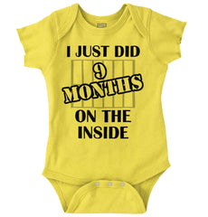 9 Months On The Inside Romper Bodysuit-Direct To Garment Print-Brisco Baby
