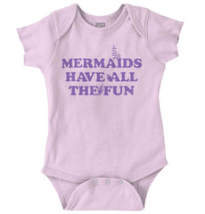 Mermaids Have Fun Romper Bodysuit-Direct To Garment Print-Brisco Baby