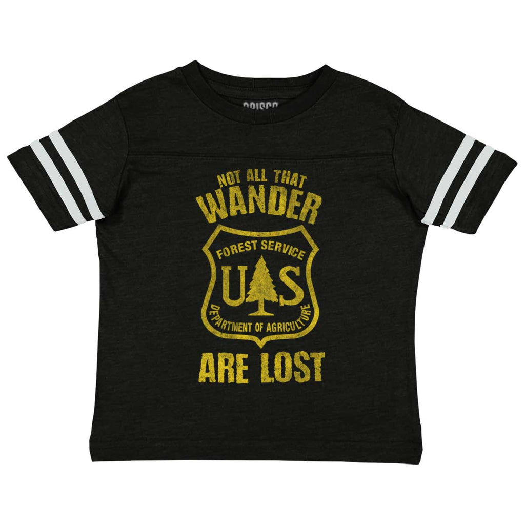 No All Who Wander Toddler Football Jersey Tee-Direct To Garment Print-Brisco Baby