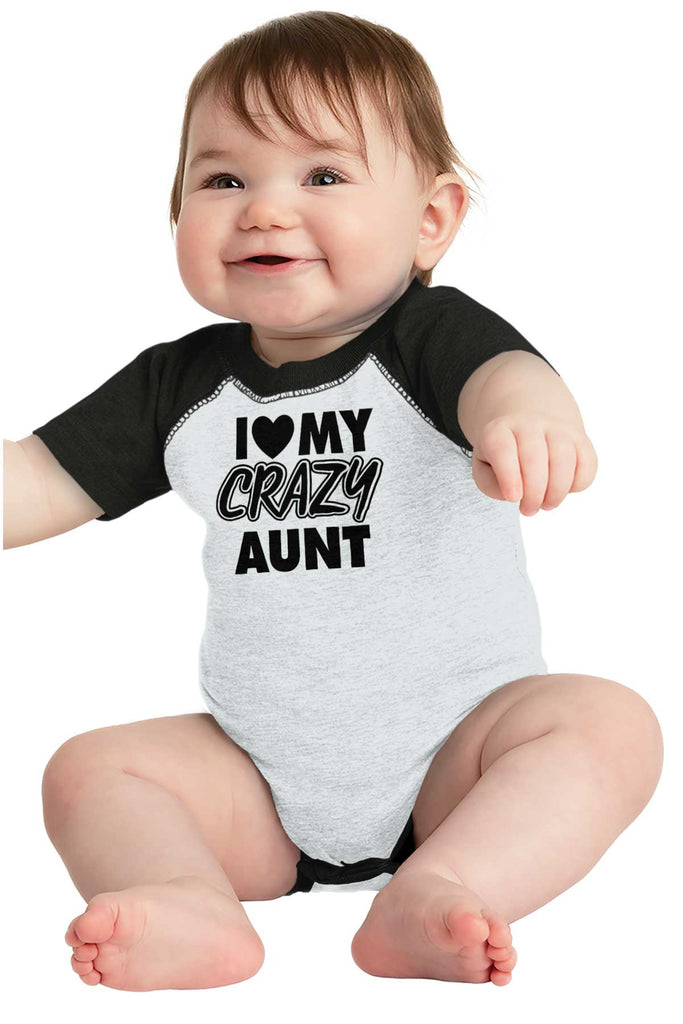 Crazy Aunt Raglan Romper Bodysuit-Direct To Garment Print-Brisco Baby
