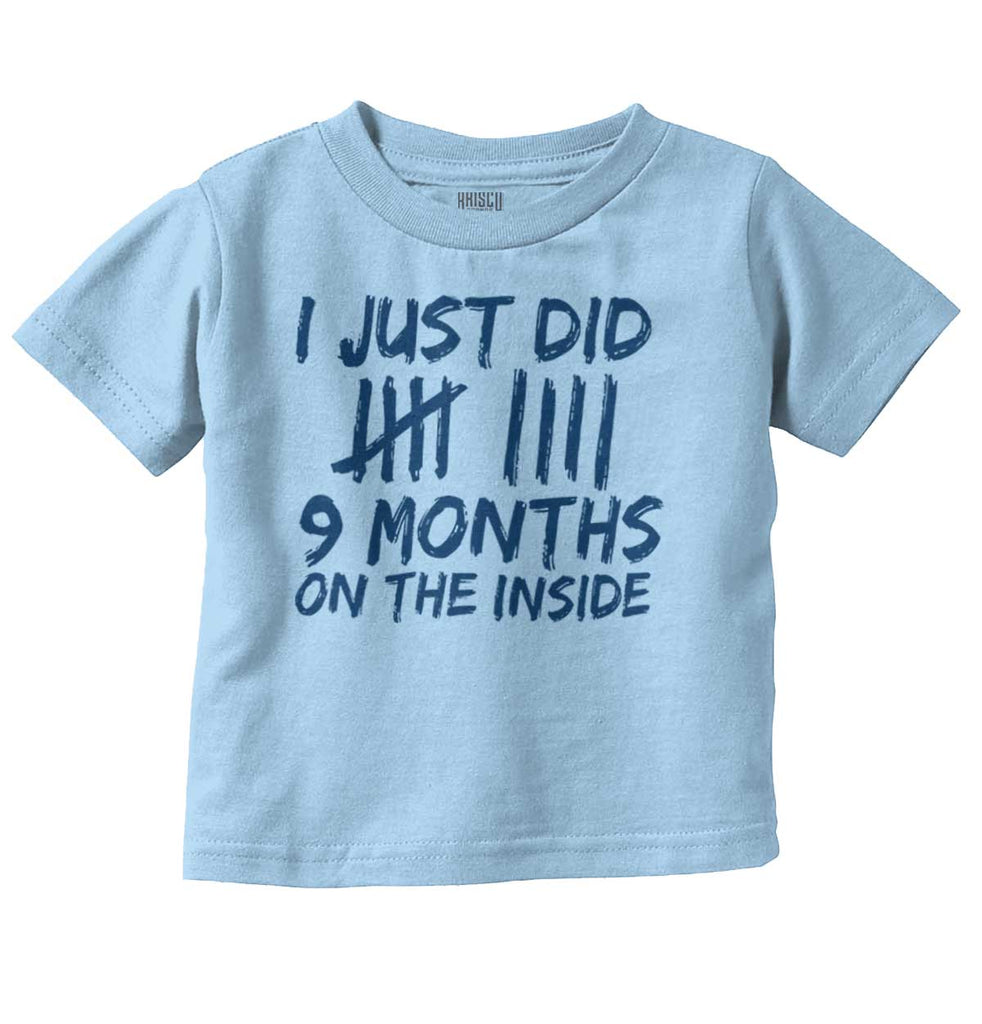 9 Months Inside Infant Toddler T Shirt-Direct To Garment Print-Brisco Baby