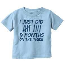 9 Months Inside Infant Toddler T Shirt-Direct To Garment Print-Brisco Baby