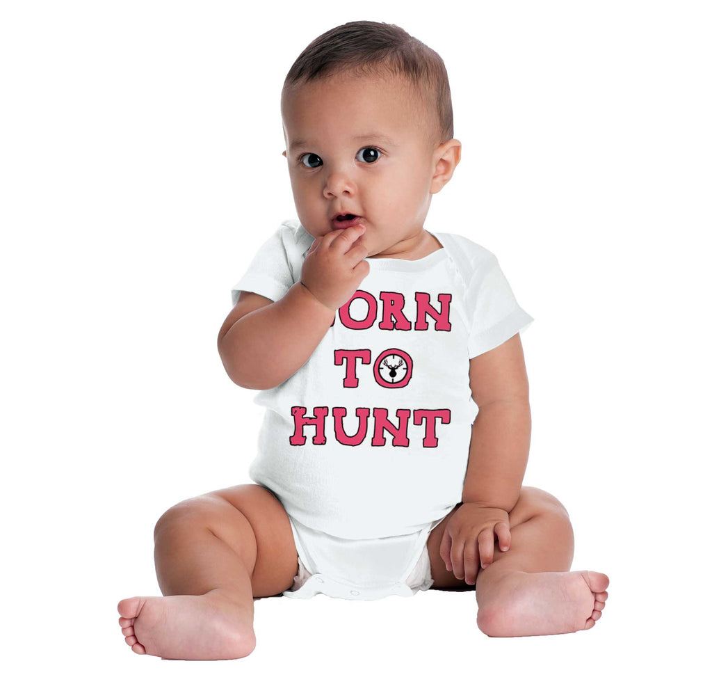 Cute Born To Hunt Deer Romper Bodysuit-Direct To Garment Print-Brisco Baby