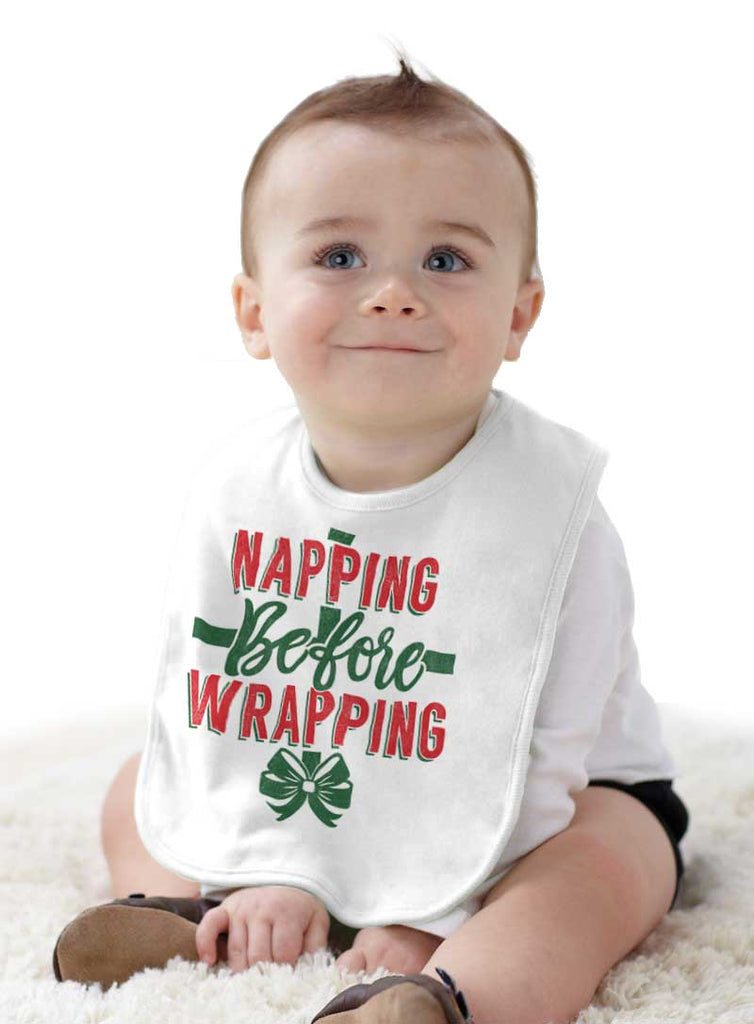 Napping Before Wrapping Infant Baby Bib-Direct To Garment Print-Brisco Baby