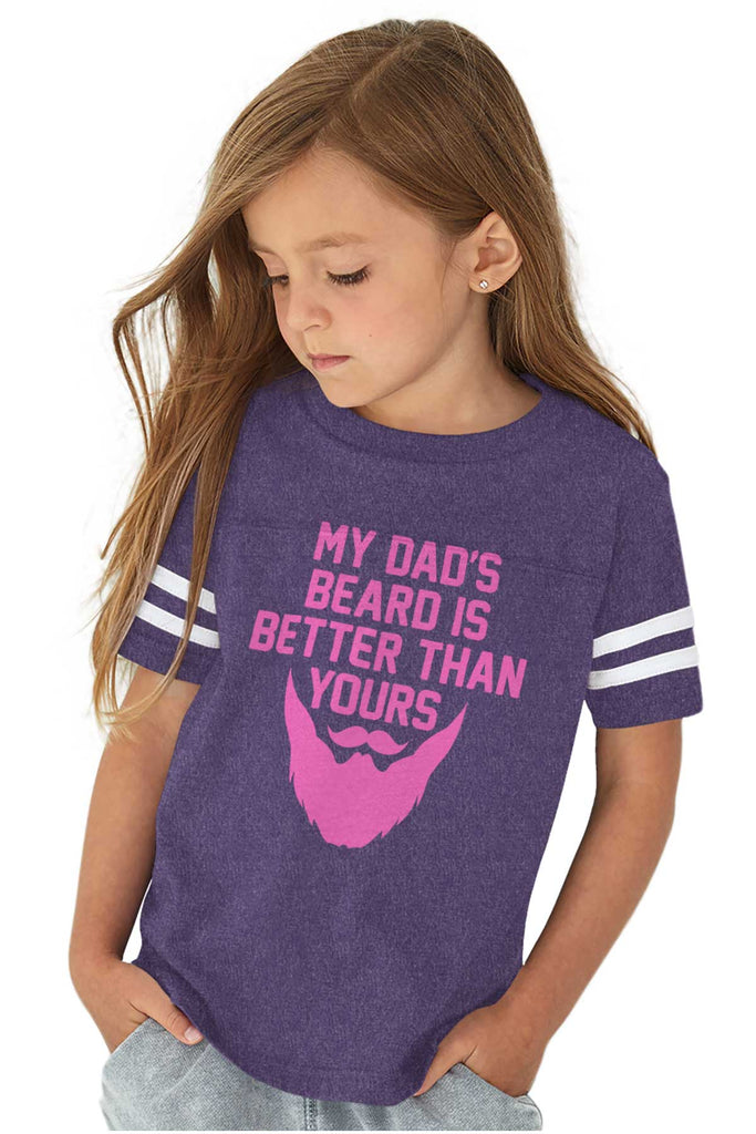 Dad's Beard Toddler Football Jersey Tee-Direct To Garment Print-Brisco Baby