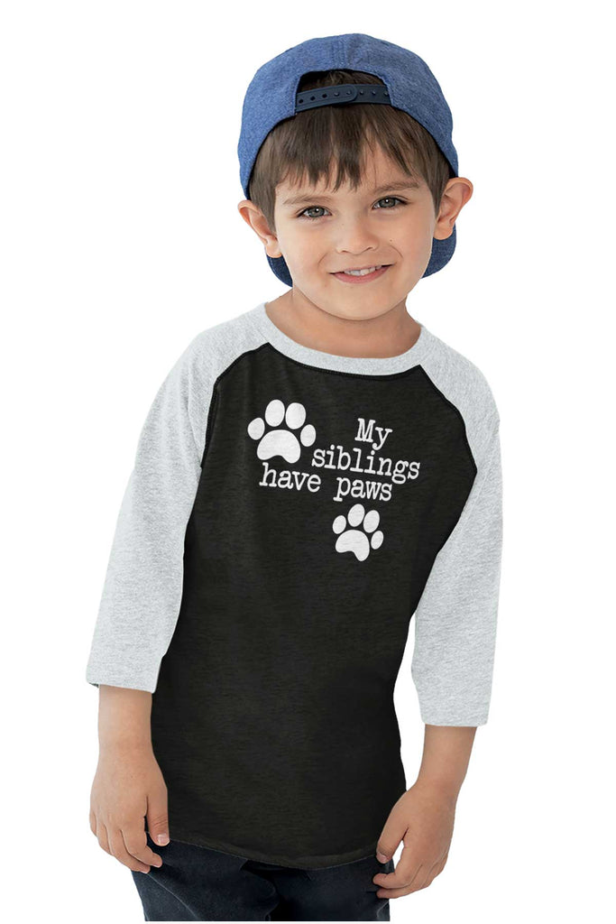 Siblings have paws Toddler Baseball-Direct To Garment Print-Brisco Baby