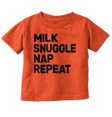 Milk Snuggle Nap Infant Toddler T Shirt-Direct To Garment Print-Brisco Baby