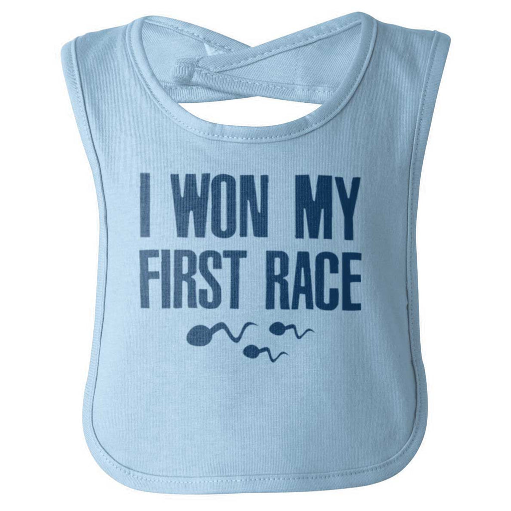 Won The Race Infant Baby Bib-Direct To Garment Print-Brisco Baby