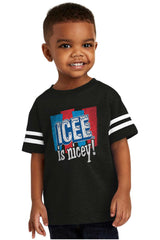 Icee Is Nicey Toddler Football Jersey Tee-Direct To Garment Print-Brisco Baby