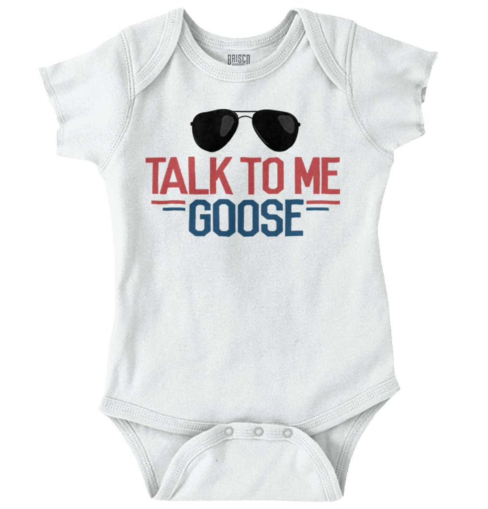 Talk To Me Goose Romper Bodysuit-Direct To Garment Print-Brisco Baby