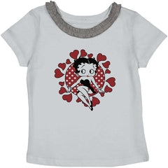 Vintage Betty Toddler Ruffled Trim T-Shirt-Direct To Garment Print-Brisco Baby