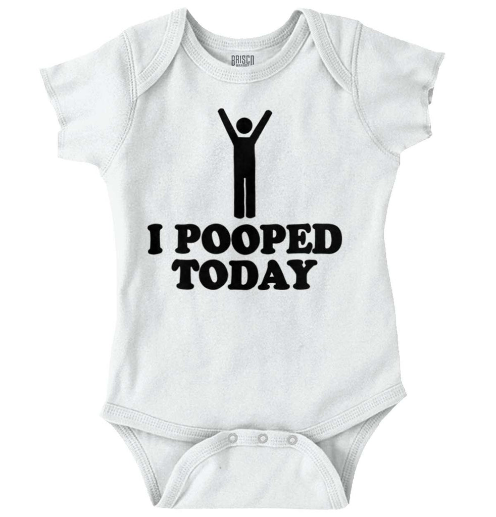 I Pooped Today Romper Bodysuit-Direct To Garment Print-Brisco Baby