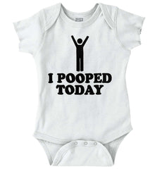 I Pooped Today Romper Bodysuit-Direct To Garment Print-Brisco Baby