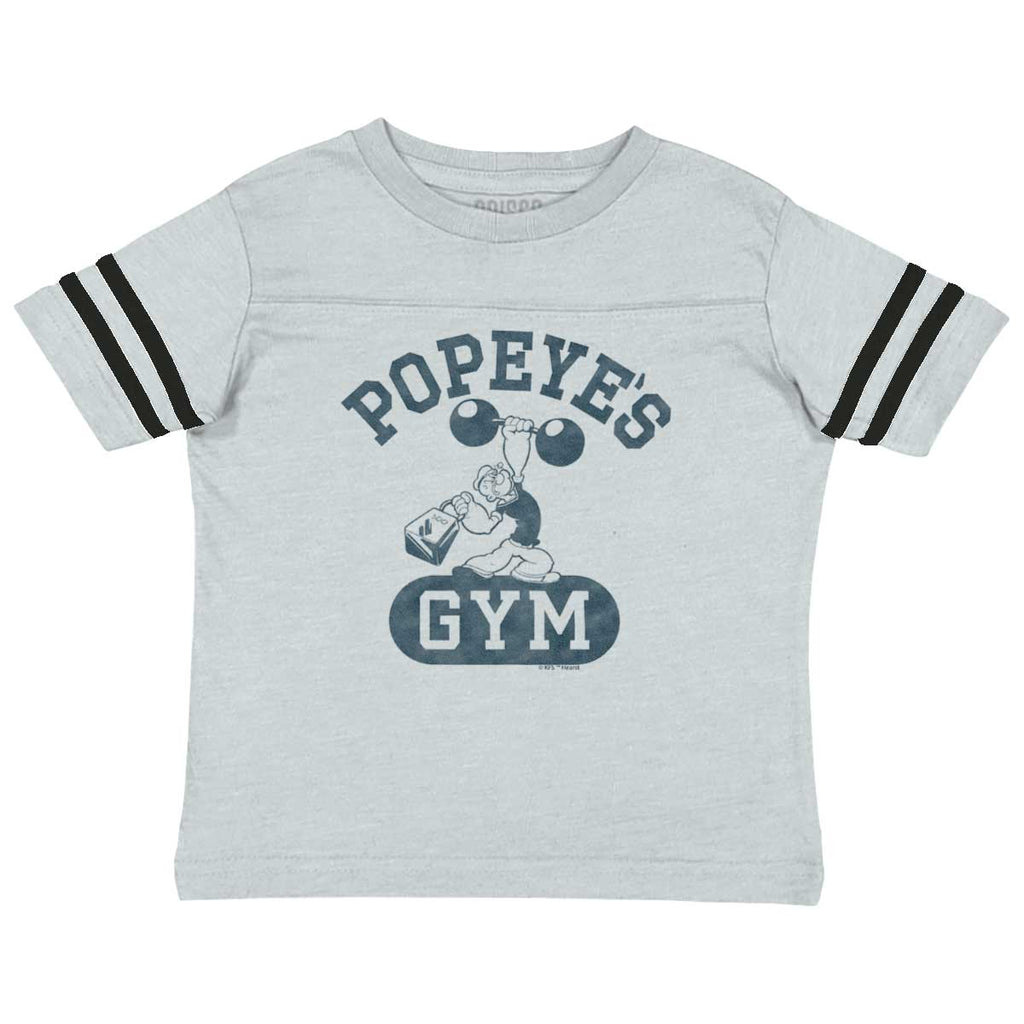 Popeye's Gym Toddler Football Jersey Tee-Direct To Garment Print-Brisco Baby