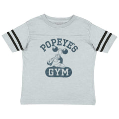 Popeye's Gym Toddler Football Jersey Tee-Direct To Garment Print-Brisco Baby