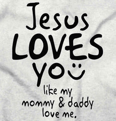 Jesus Loves You Infant Toddler T Shirt-Direct To Garment Print-Brisco Baby