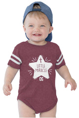 Little Miracle Football Romper Bodysuit-Direct To Garment Print-Brisco Baby