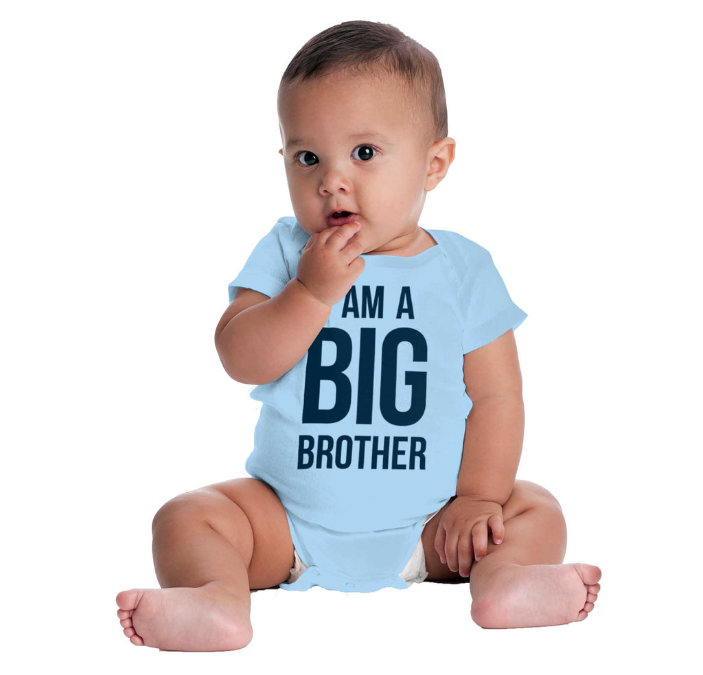I Am A Big Brother Romper Bodysuit-Direct To Garment Print-Brisco Baby