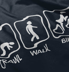 Crawl Walk Bike Infant Toddler T Shirt-Direct To Garment Print-Brisco Baby