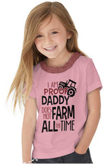 Farm All The Time Toddler Ruffled Trim T-Shirt-Direct To Garment Print-Brisco Baby